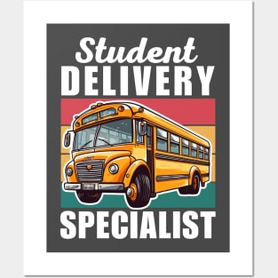 Studenet Delivery Specialist Funny School Bus Driver Dad Birthday Gift Posters and Art